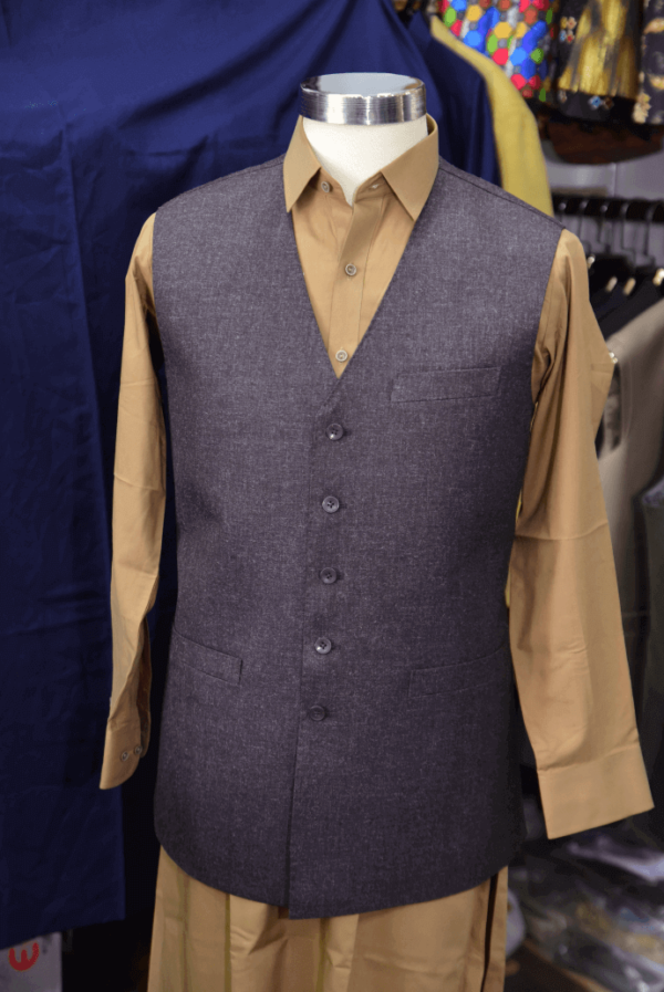 Grey V Shap Waist Coat