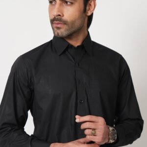 SHALWAR KAMEEZ BLACK (collar gol daman)
