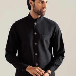 WAISTCOAT BLACK STRAIGHT BOTTOM