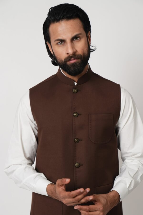 WAISTCOAT WOOD BROWN - Image 2