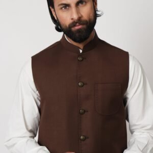 WAISTCOAT WOOD BROWN
