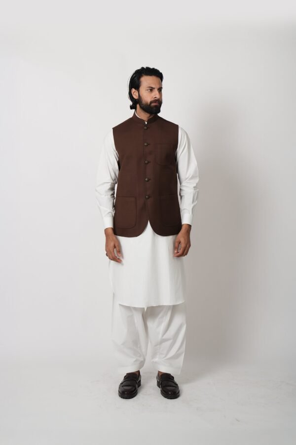 WAISTCOAT WOOD BROWN - Image 3