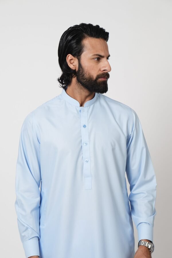 SHALWAR KAMEEZ SKY BLUE (BAIN + STRAIGHT DAMAN)