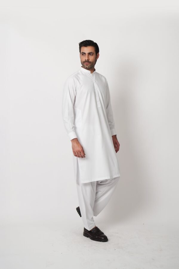 SHALWAR KAMEEZ WHITE (bain sida daman) - Image 4