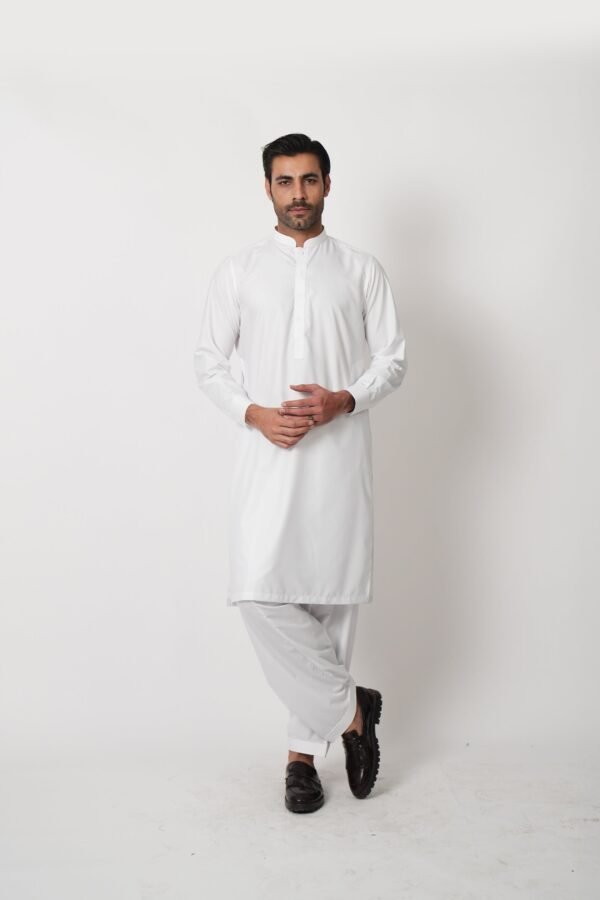 SHALWAR KAMEEZ WHITE (bain sida daman) - Image 3