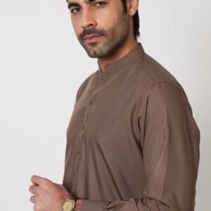 SHALWAR KAMEEZ WOOD BROWN (bain sida daman)