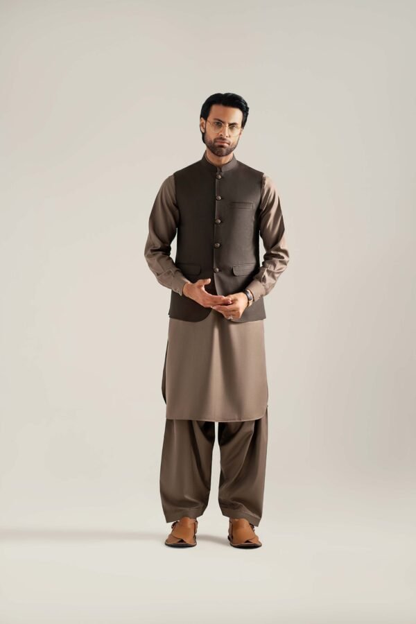 WAISTCOAT WOOD BROWN - Image 4