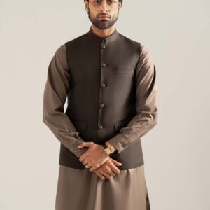 WAISTCOAT WOOD BROWN