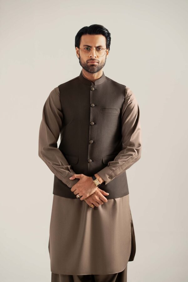 WAISTCOAT WOOD BROWN